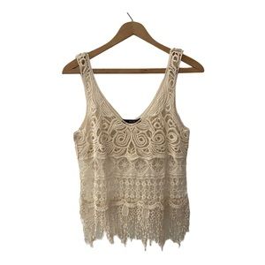 Dulcie Crochet Cream Tank Top